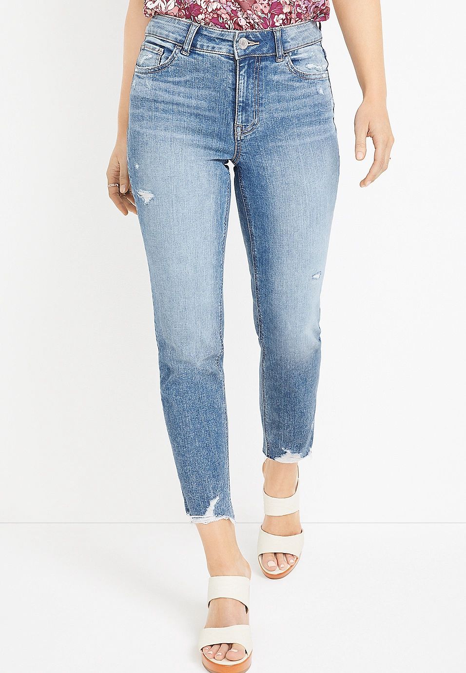 m jeans by maurices™ Slim Straight Ankle High Rise Jean | Maurices