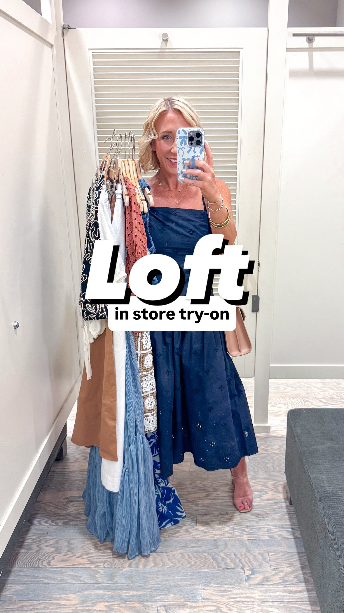 Loft; in store try-on:
• Navy eyelet drop waist midi dress - size XS. On sale for $24.99  
1. Black/Cream Tropical Mini Skirt - size 4 (slightly big in waist). 30% off. 
2. Black Tank - size small. 40% off. 
3. Crochet Tank Mini Dress - size 4. Slightly big. 40% off. 
4. Paperbag Maxi Pocket Skirt - size XS. 40% off. 
5. Side Tie Bubble Top - size XS. 40% off. 
6. White Tie-Waist Straight Pants - size 4 (slightly big in waist). 40% off. 
7. Eyelet Bubble Sleeve Blouse - size XS. 30% off. 
8. Eyelet Strappy Mini Pocket Dress - size XS. 40% off. 
9. Daisy Crochet Tank Top - size XS. 40% off. 
10. Beach Tropical Strappy Smocked Maxi Dress - size Small. 30% off. 
11. Striped Flounce Maxi Halter Dress - size XS. 40% off. 


#LTKSaleAlert #LTKFindsUnder50 #LTKSeasonal
