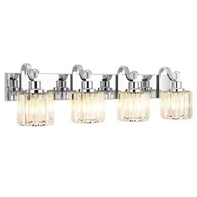 4 Light Modern Crystal Bathroom Vanity Lights Over Mirror | Target