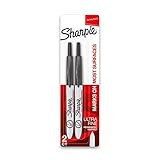 SHARPIE Retractable Permanent Markers, Ultra Fine Point, Black, 2 Count | Amazon (US)