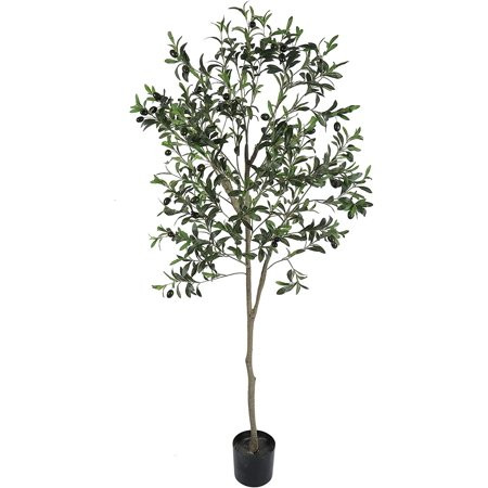 Faux Olive Tree 5.8ft(70in) Tall Olive Trees Artificial Indoor Silk Tree Fake Plants for Home Office | Walmart (US)
