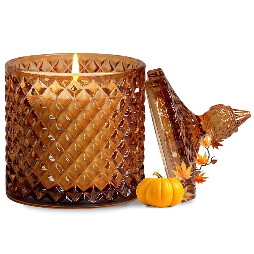 Pumpkin Spice Scented Candles,Sweet & Spicy Cinnamon Pumpkin Candles, Fall Scented Candles for Th... | Amazon (US)