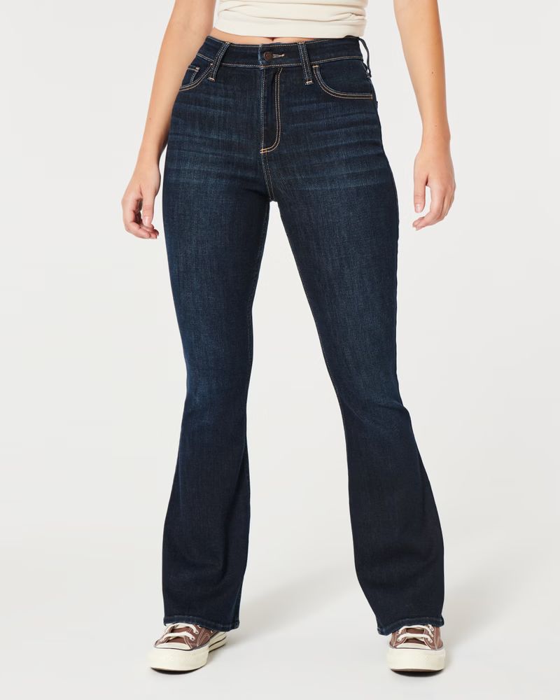 Women's Curvy High-Rise Flare Jeans | Women's | HollisterCo.com | Hollister (US)