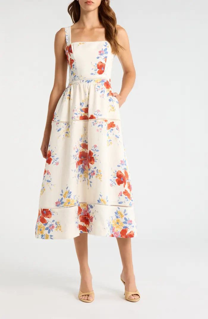 Everett Floral Print Linen Dress | Nordstrom
