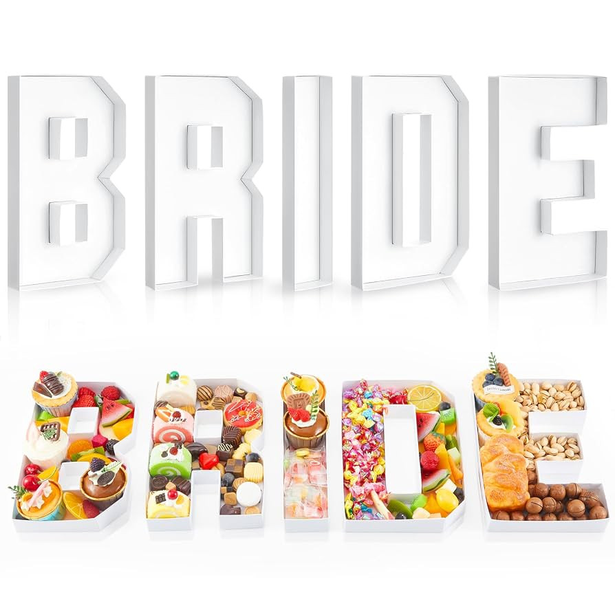 5 Pcs Bride Charcuterie Letters Fillable Charcuterie Board Box Letter Strawberries Chocolate Cand... | Amazon (US)