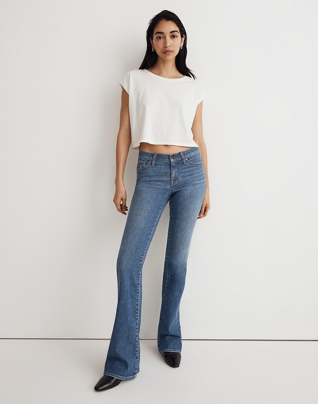 Low-Rise Skinny Flare Jeans in Dobson Wash | Madewell