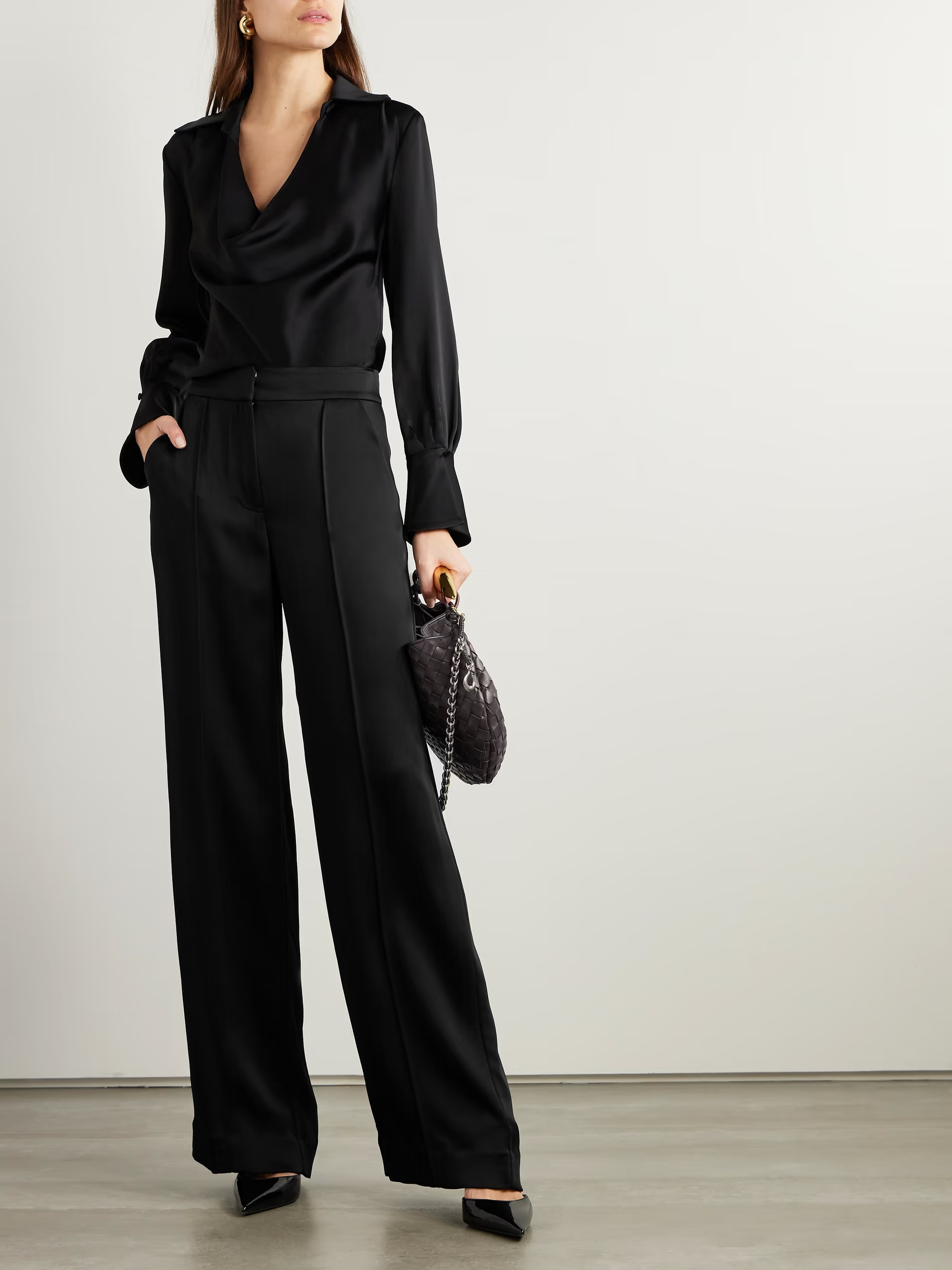 Kyra satin wide-leg pants | NET-A-PORTER (US)