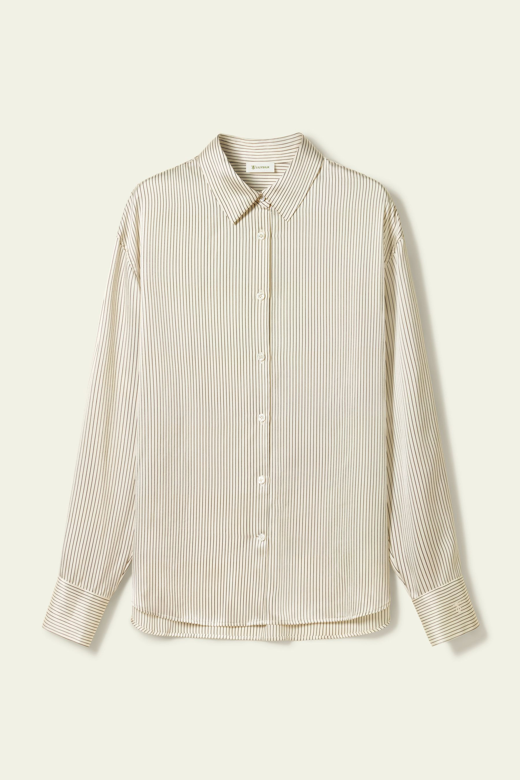 Silk Charmeuse Pinstripe Shirt | LILYSILK