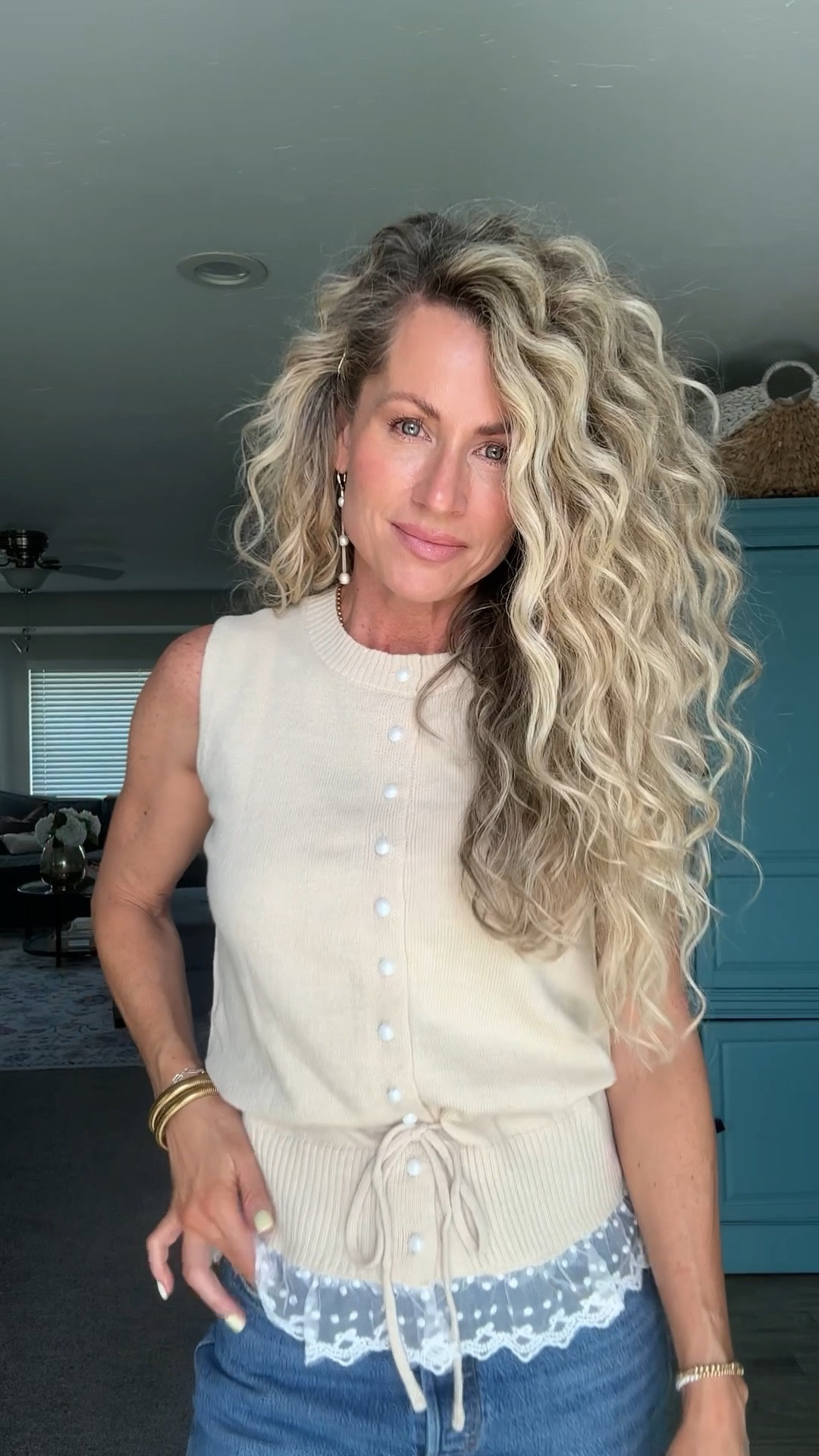 Simply Stunning. Soft knit. Functioning drawstring waist. Delicate lace detail. Functioning buttons. Super chic. ￼wearing a medium tank. linked the whole look. #amazon 

#LTKmomlife #LTKSaleAlert #LTKgrwm