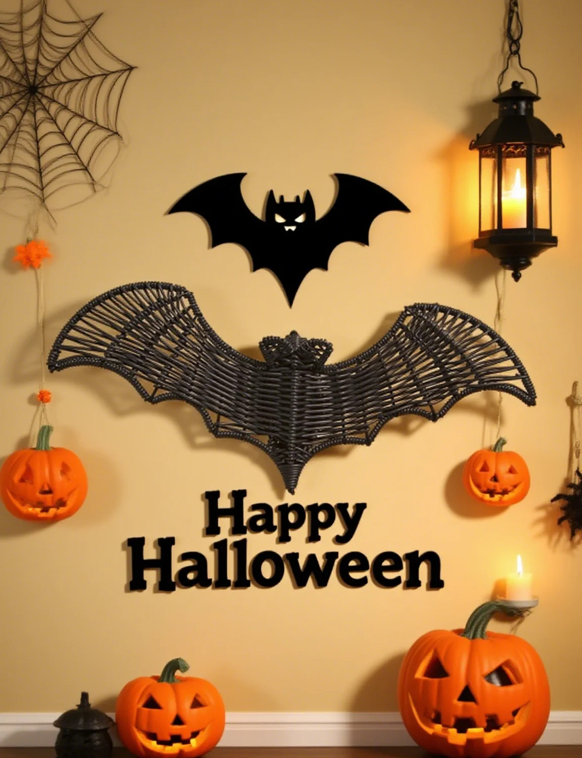Woven Wicker Bat Decor 2025 NEW Halloween Decorations, Artistic Design Bat Decor for Halloween De... | Walmart (US)