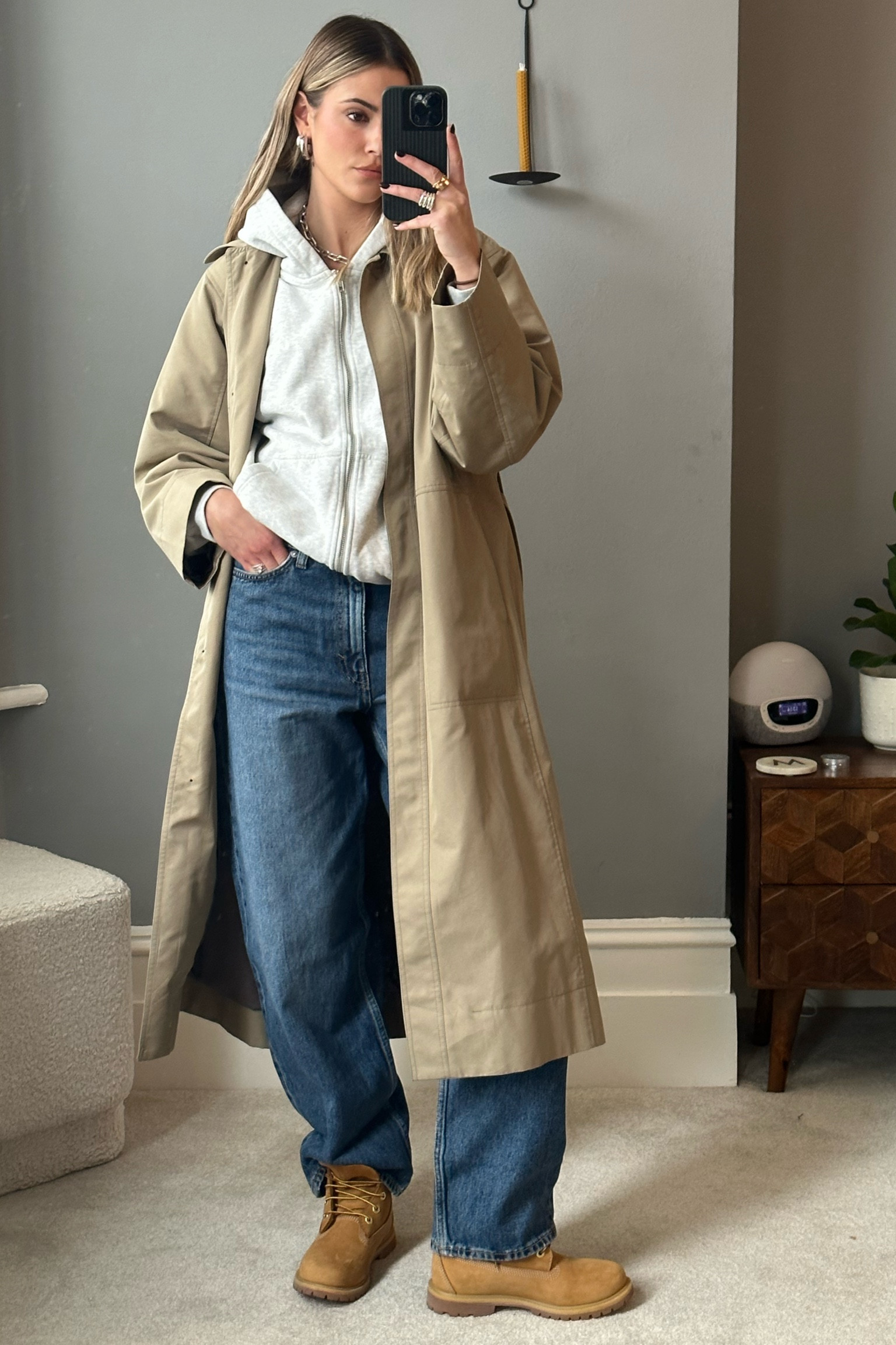 HAPPY MONDAY! Jeans - I’ve tagged exact ones. i size up by one or two on these so they’re extra oversized. Trench is old mango and hoodie is old Adanola - just looked and they don’t sell it anymore. Tagged an alternative ❤️

#LTKstyletip #LTKshoecrush #LTKSeasonal