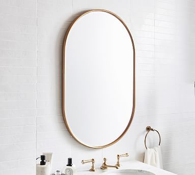 Vintage Pill Shaped Mirror with D-Ring Mount | Pottery Barn (US)