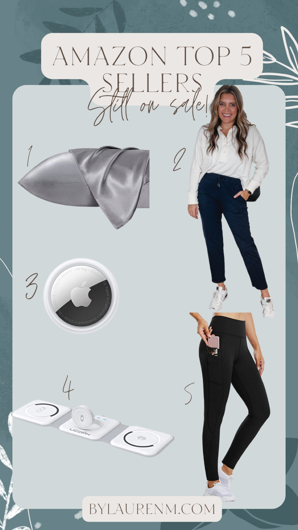 Top five Amazon sellers from cyber Monday Black Friday! 
1. Stain pillowcase set of two 30% off and only $6!!
2. The best Lululemon lookalike pant for less! 30% off $24.50!
3. Apple AirTag! 
4. Travel charger 30% off! 
5. Water resistant and fleece lined leggings! 21% off + 15% off clipable coupon! 

#LTKunder50 #LTKsalealert #LTKCyberweek