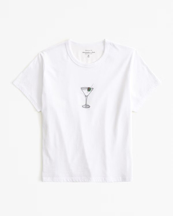 Short-Sleeve Martini Graphic Skimming Tee | Abercrombie & Fitch (US)