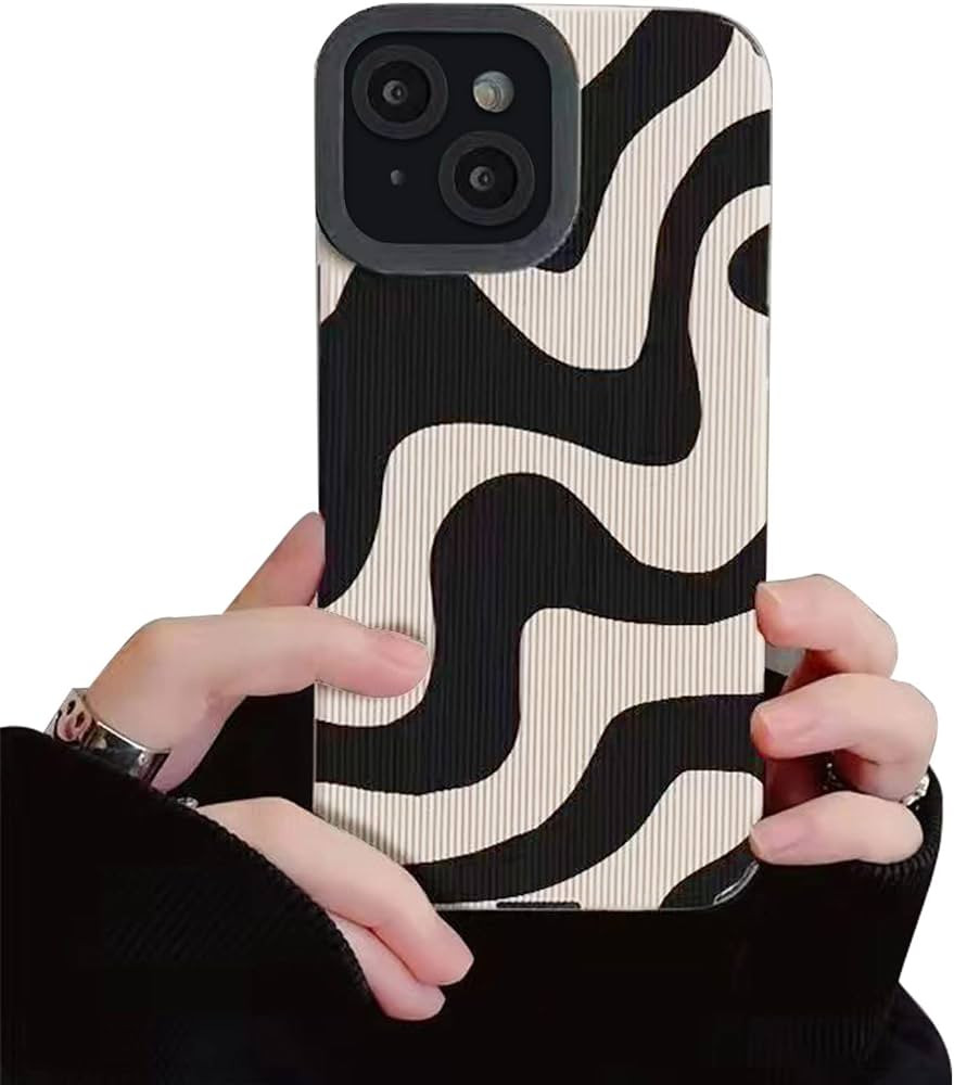 Yebowe Compatible with iPhone 14 Plus Case Cute Zebra Stripes Pattern for Women Girls Wave Aesthe... | Amazon (US)