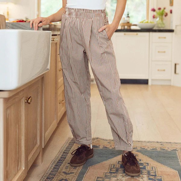 Balloon Pants, Brown Gingham | Albion Fit