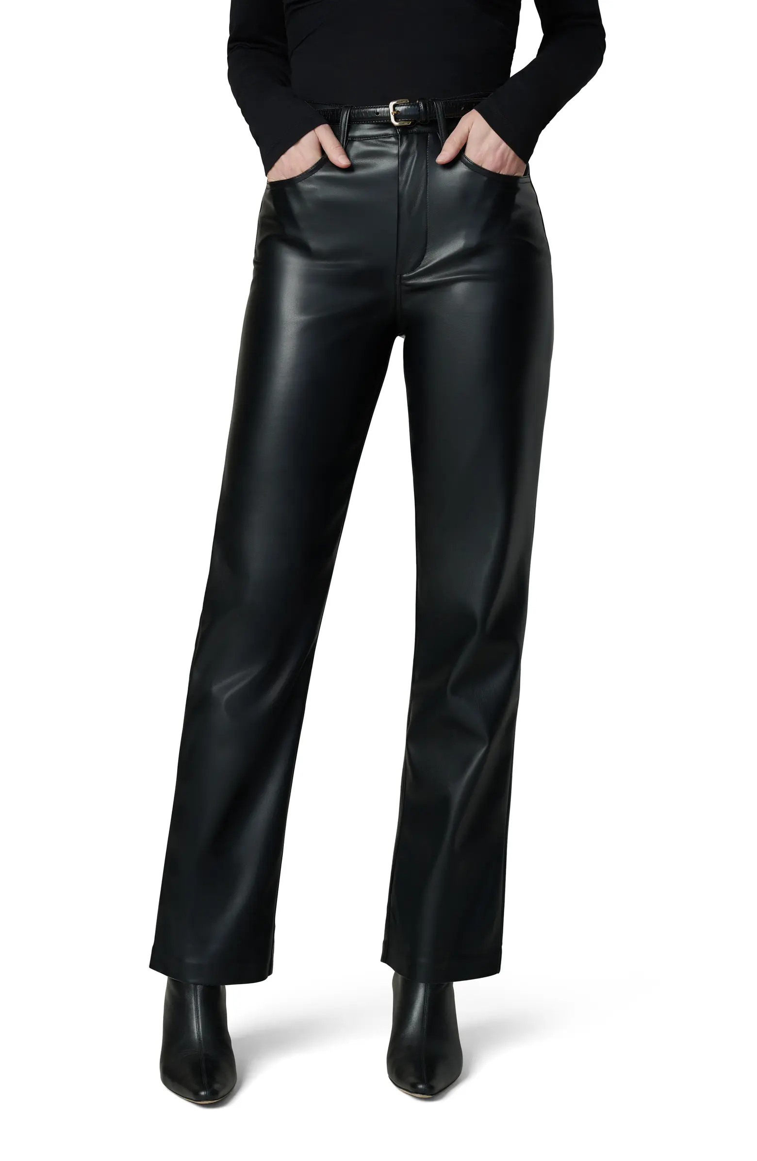 Joe's The Margot High Waist Relaxed Straight Leg Faux Leather Jeans | Nordstrom | Nordstrom