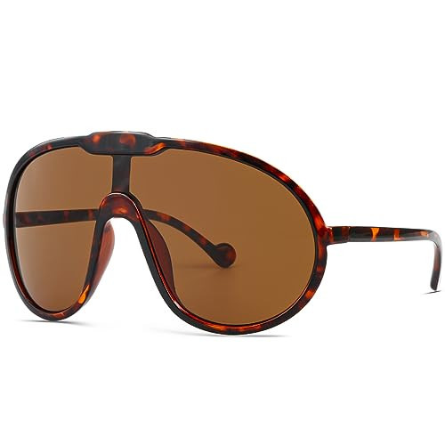 GFUIARA Trendy Oversized Sunglasses for Women Men Fashion Shield Aviator Sun Glasses UV400 Protection Goggles | Amazon (US)