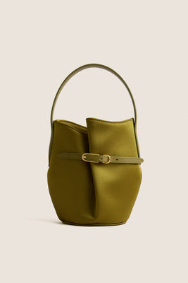 Warm Green Satin Micro Belted Bucket Bag | Tuckernuck (US)