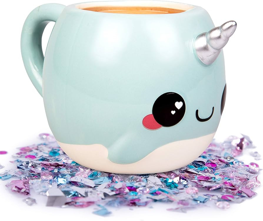 Seven20 Glitter Galaxy Cute Large Narwhal 18oz Coffee Mug - Make Morning's Magical - Blue with Si... | Amazon (US)