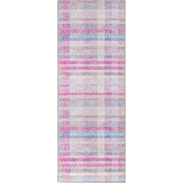 Plaid Flatweave Performance Multi Machine Washable Area Rug | Wayfair North America