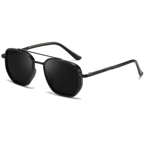 SODQW Tangle Free Aviator Sunglasses for Women Men Square Frame Sun Glasses for Driving & Traveling UV Protection | Amazon (US)