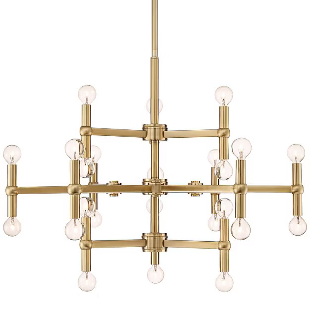 Possini Euro Design Satin Brass Large Chandelier 32" Wide Modern 24-Light Fixture Dining Room Hou... | Target