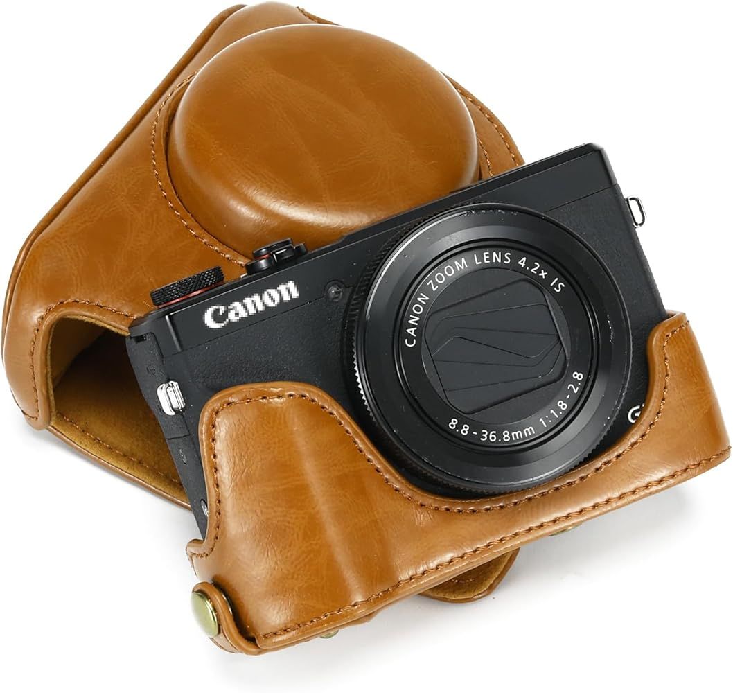 for Canon Powershot G7X Mark III/ G7X Mark II Camera Case, PU Leather Camera Case for Canon Power... | Amazon (US)