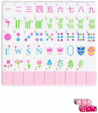 Mahjong Tile Set 160 Engraved Acrylic American Mahjong Tiles Game Set with Bag 1.2-inch Cute Mah ... | Amazon (US)