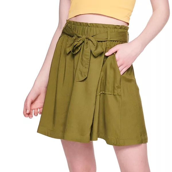 Juniors' SO® Belted Paperbag Waist Mini Skirt | Kohl's
