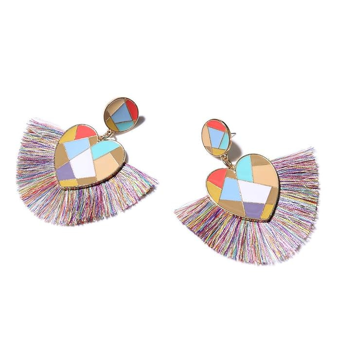 Fringe Rope Dangle Earrings for Women - Handmade Bohemian Fringe Tassel Vintage Statement Drop Ea... | Amazon (US)