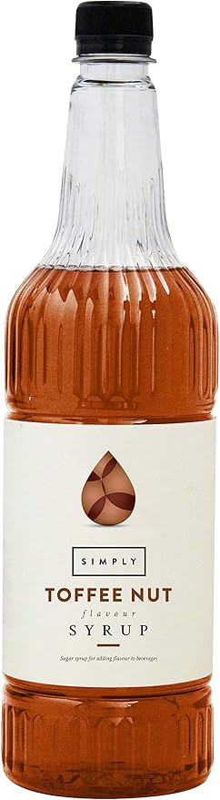 Simply Toffee Nut Syrup, Vegan & Nut Free Flavoured Syrup for Coffee, Cocktails & Baking (1 Litre... | Amazon (UK)