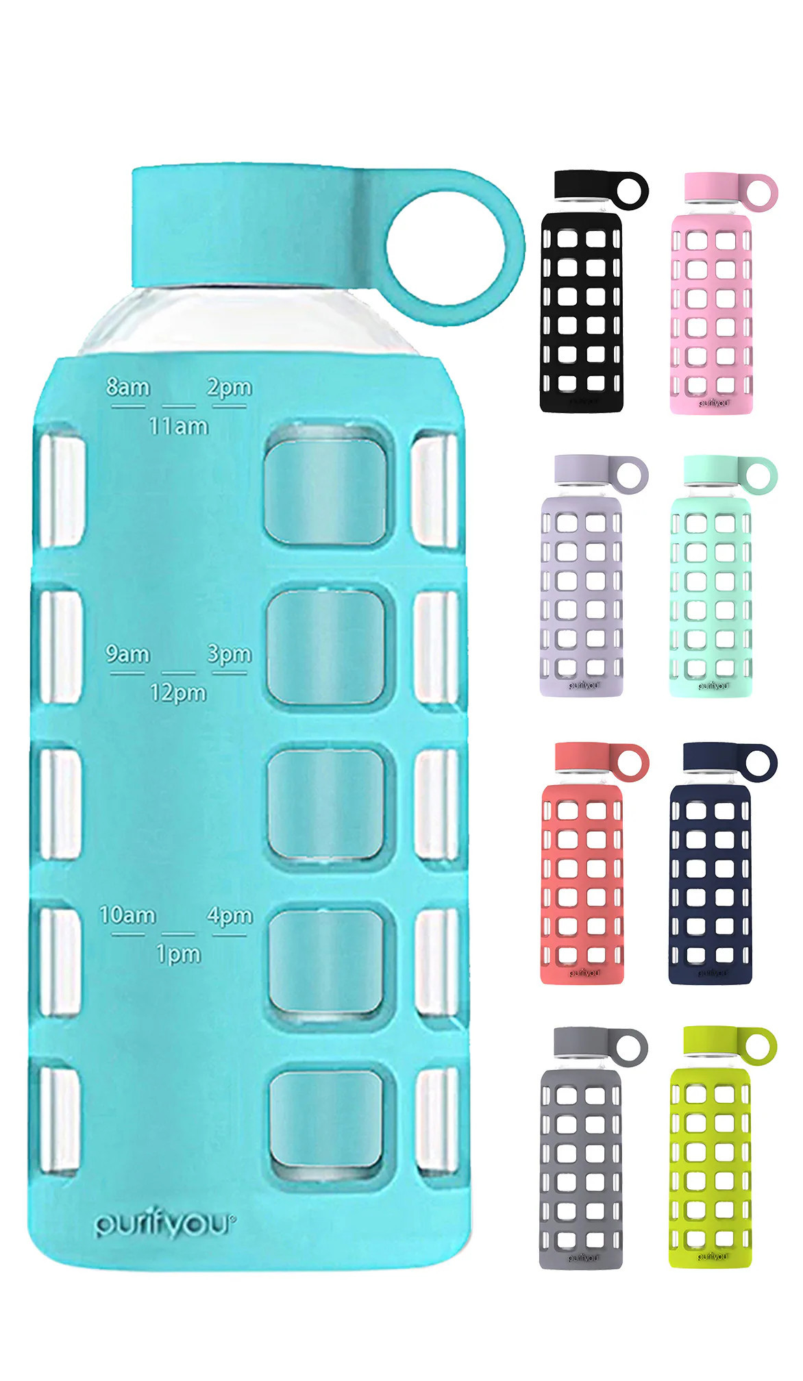 purifyou 22 -fl oz Glass Insulated Water bottle - | PGWB-22AB | Lowe's