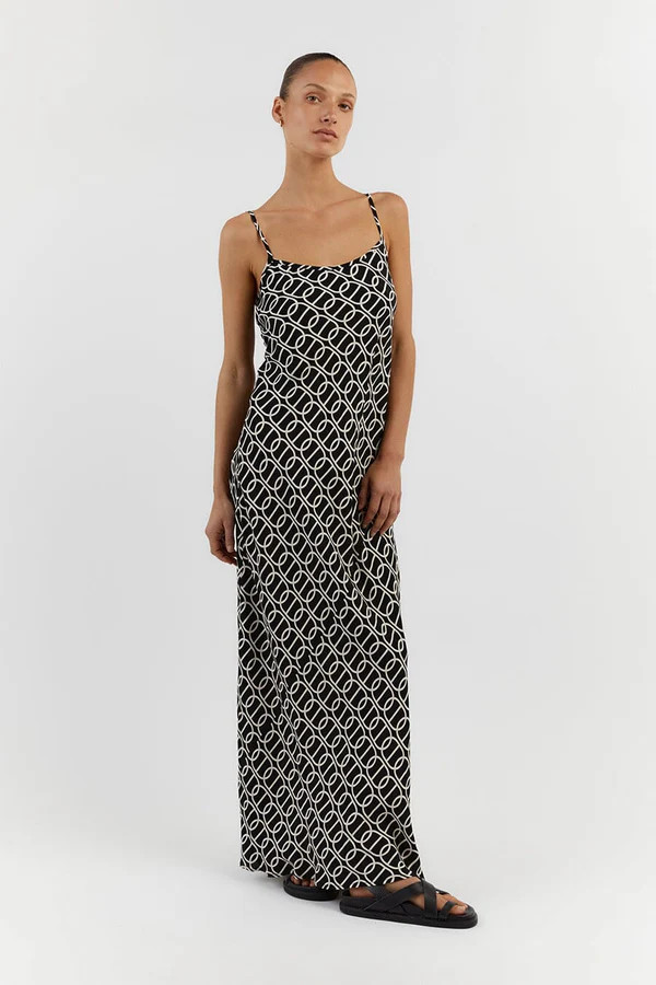 IZZIE CHAIN SCOOP SLIP MAXI DRESS | DISSH