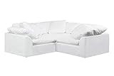 Sunset Trading Cloud Puff 3 Piece Modular Performance White Sectional Slipcovered Sofa | Amazon (US)