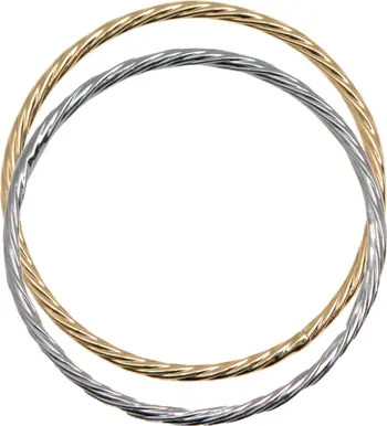 Argento Vivo Sterling Silver Two-Tone Twisted Bangle Set | Nordstrom | Nordstrom