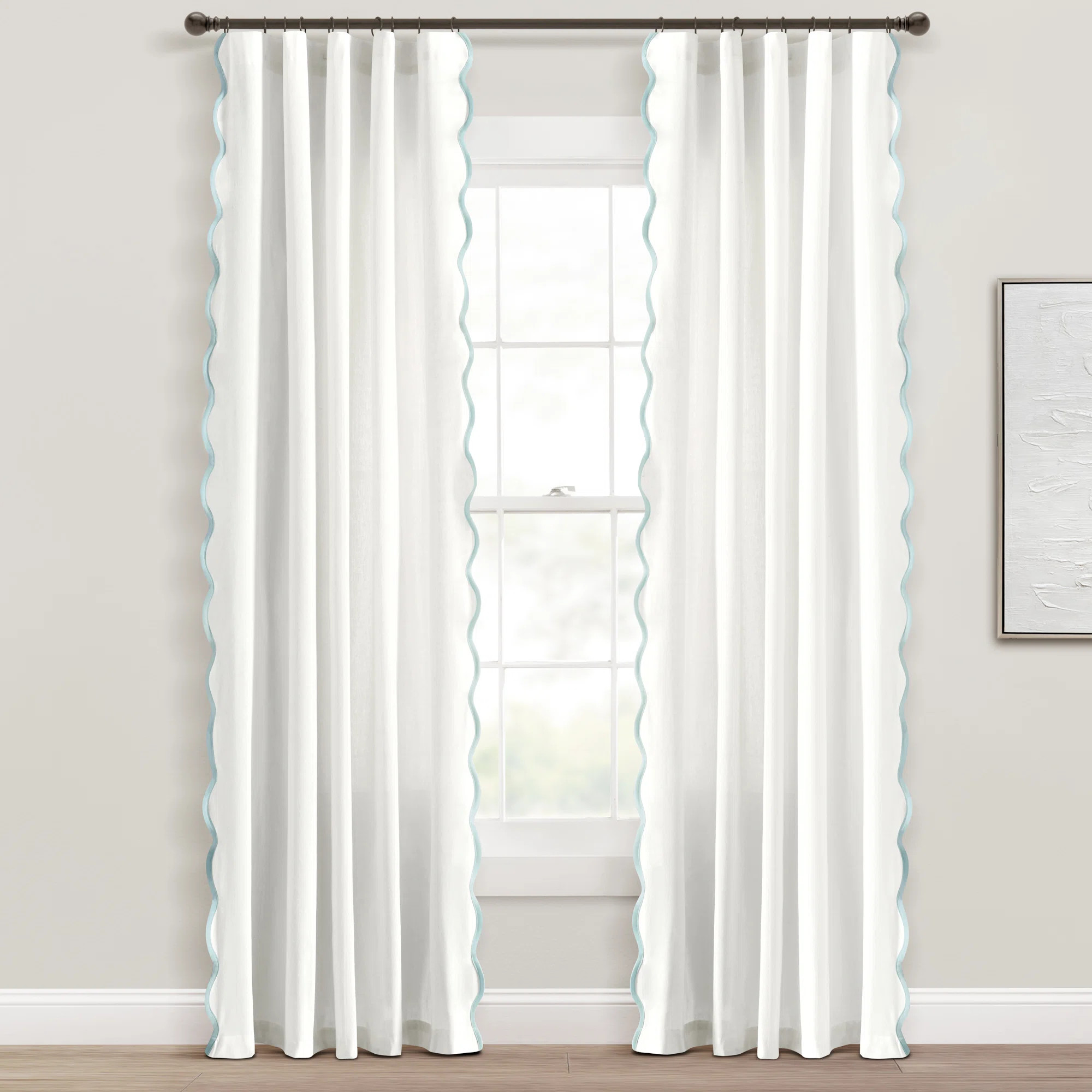 Yolonda Semi Sheer Cotton Blend Curtain (Set of 2) | Birch Lane