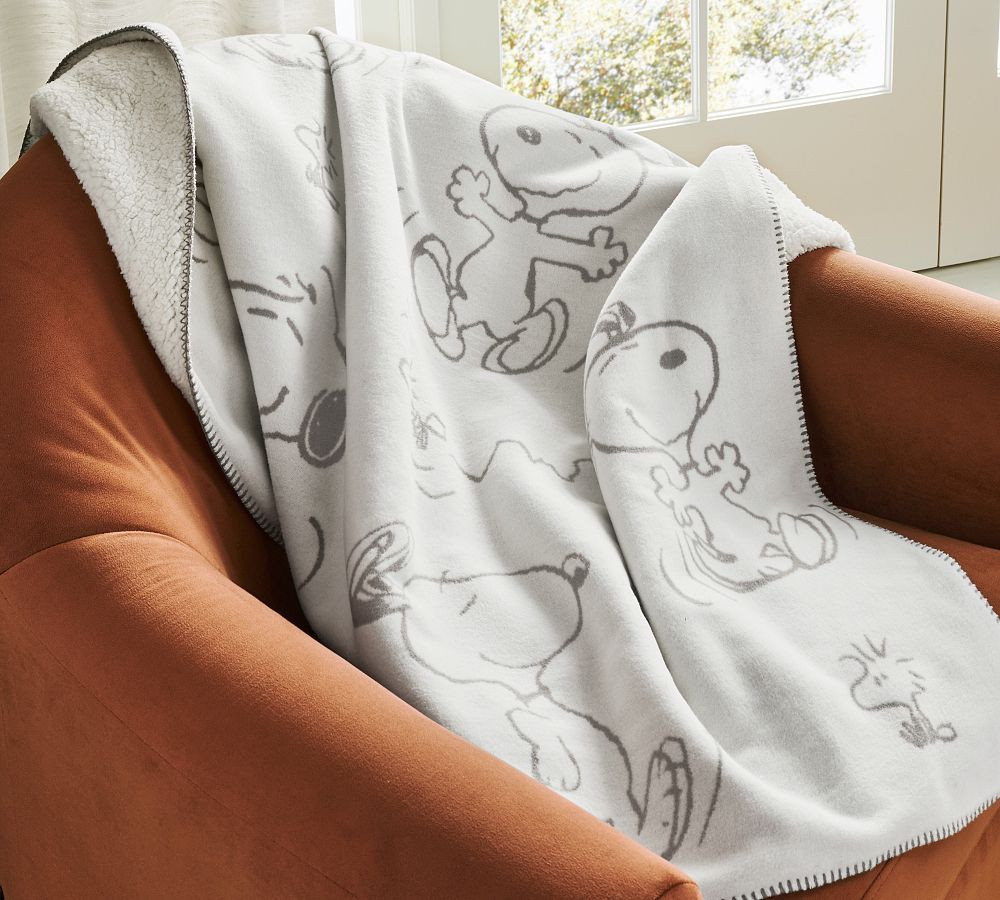 Peanuts™ Snoopy™  Sherpa Back Throw Blanket | Pottery Barn (US)