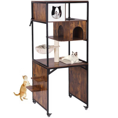 Aivituvin Wooden Cat Litter Box Enclosure| Metal Frame Cat House-AIR7015 | Target