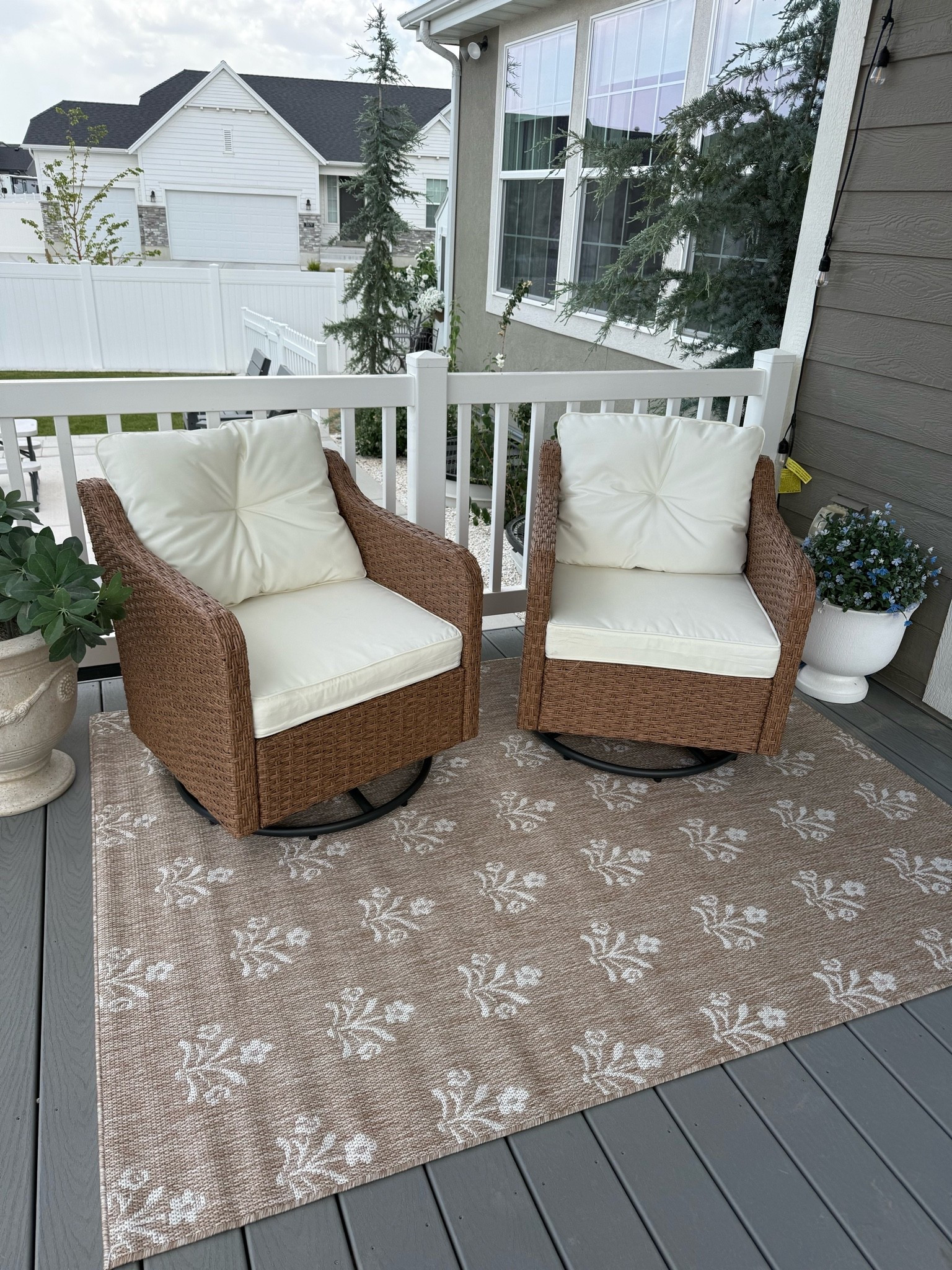 New patio furniture. New outdoor furniture. New outdoor swivel chairs. Outdoor rug. Walmart home finds

#LTKSaleAlert #LTKHome #LTKSeasonal