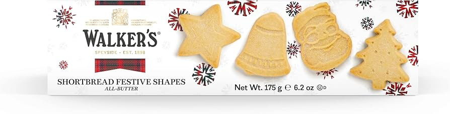 Walkers Shortbread Cookies, Assorted Festive Shapes, 6.2 oz | Amazon (US)