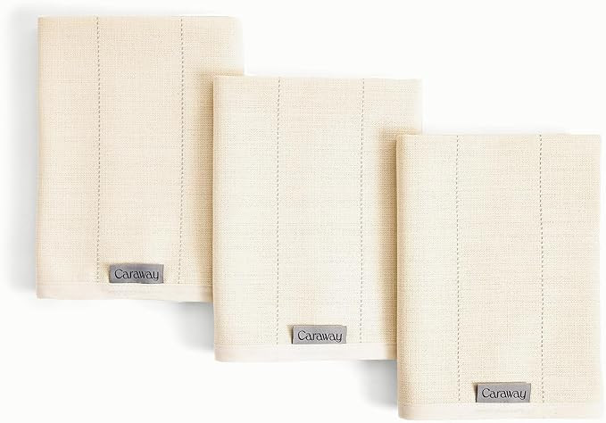 Caraway Linen Tea Towels - Reusable Dish Towels - Made from 100% Organic Cotton - Highly Absorben... | Amazon (US)