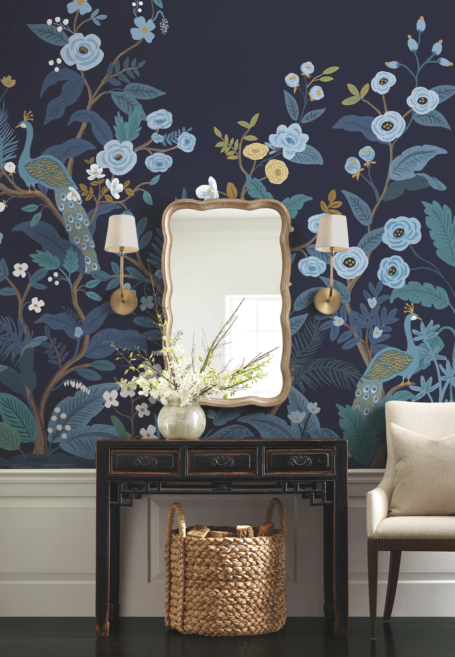 White Peacock Wall Mural | Wayfair North America