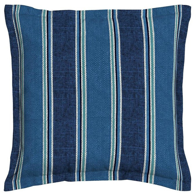 allen + roth Striped Blue Coach Stripe Square Throw Pillow | Lowe's