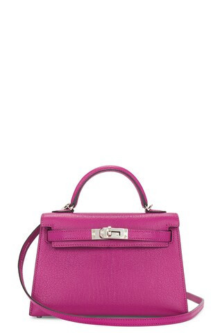 Hermes Chevre Kelly 20 Handbag in Fuchsia,Purple | FWRD 