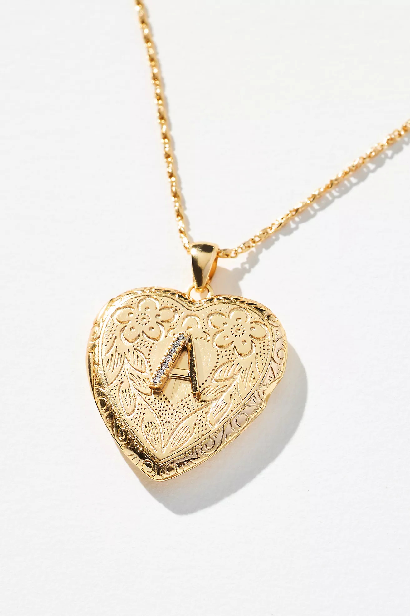 Monogram Heart Locket Necklace | Anthropologie (US)