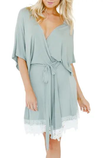 Women's Plum Pretty Sugar Sweetheart Robe, Size X-Small/Small - Green | Nordstrom