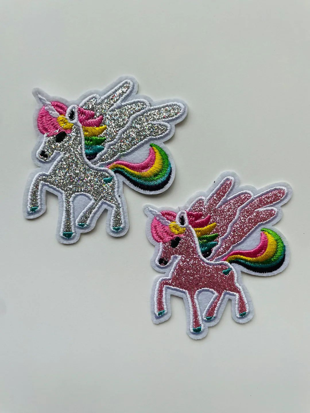 Sparkly Unicorn Iron On Patch, Sewing Patch, DIY Craft Patch, Silver Unicorn, Pink Unicorn | Etsy (US)