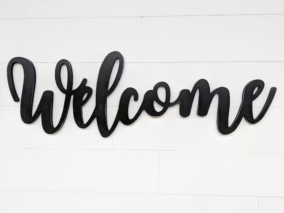 Welcome Word Cutout | Wooden letters | Welcome Sign | | Etsy (US)