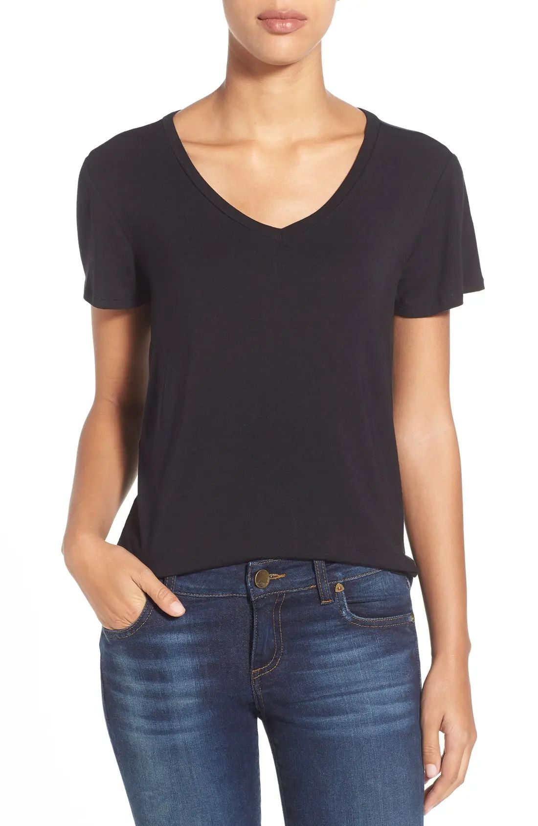 Halogen® Modal Jersey V-Neck Tee (Regular & Petite) | Nordstrom